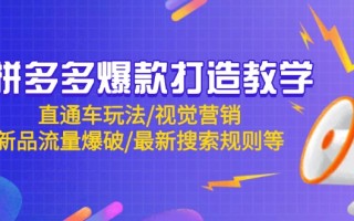 拼多多爆款打造教学：直通车玩法/视觉营销/新品流量爆破/最新搜索规则等