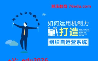 如何运用机制力打造组织自运营系统（2集） mp4高清无水印视频教程网盘免费下载