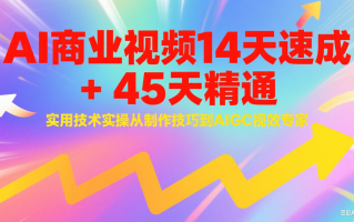 AI商业视频14天速成+45天精通实用技术实操，从制作技巧到AIGC视效专家