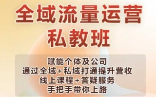 全域流量运营操盘课，赋能个体及公司通过全域+私域打通提升营收