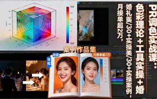 PR调色实战课：色彩理论+工具实操+婚礼医美/30+实操案例，月接单超2万