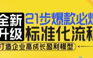 21步爆款必爆标准化流程，全新升级，打造企业高成长盈利模型