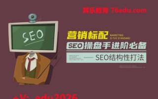 营销标配：SEO操盘手进阶必备-SEO结构性打法（11集） mp4高清无水印视频教程网盘免费下载