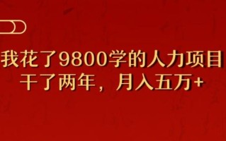 我花了9800学习，干了两年赚了70万的人力项目