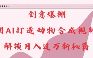 创意爆棚，用AI打造动物合成视频，解锁月入过W新秘籍【揭秘】
