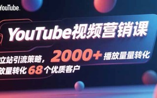 YouTube视频营销课，独立站引流策略，2000+播放量转化68个优质客户