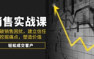 销售实战课，突破销售困扰，建立信任，挖掘痛点，塑造价值，轻松成交客户