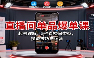 直播间单品爆单课：起号详解，5种直播间类型，投流技巧与运营