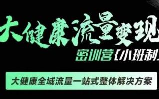 千万级大健康变现课线下课，大健康全域流量一站式整体解决方案
