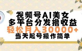 视频号AI美女，轻松月入30000+,操作简单轻松上手