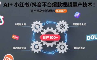AI+小红书/抖音平台爆款视频量产技术：高产高效创作爆款视频！