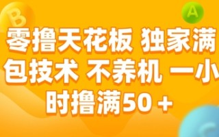 零撸天花板，独家满包技术 不养机 一小时撸满50+【揭秘】