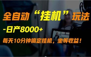 (9596期)全自动“挂机”玩法，实现睡后收入，日产8000+