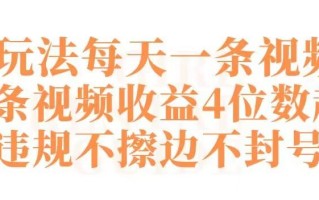 快手新玩法每天一条视频单条视频收益4位数起不违规不擦边不封号【揭秘】