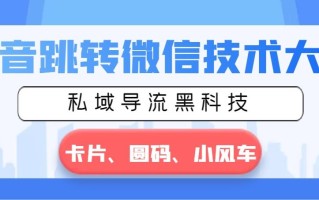 抖音跳转微信技术大全，私域导流黑科技—卡片圆码小风车