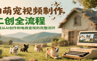 AI萌宠视频制作二创全流程，实现从AI创作到电商变现的完整闭环