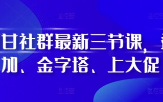 阿甘社群最新三节课，叠加、金字塔、上大促