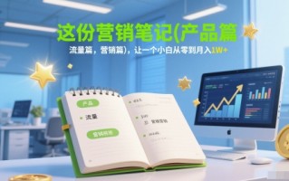 这份营销笔记(产品篇，流量篇，营销篇)，让一个小白从零到月入1W+