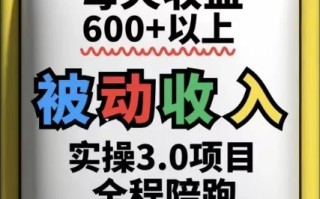 被动收入实操3.0项目，每天收益6张+以上，能长期操作