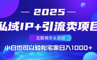 私域IP+引流卖项目，小白也可以做到轻松宅家日入1000+