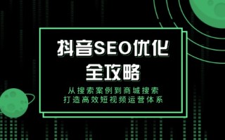 抖音 SEO优化全攻略，从搜索案例到商城搜索，打造高效短视频运营体系