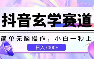 抖音玄学赛道，简单无脑，小白一秒上手，日入7000+【揭秘】