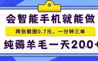 手机项目，二十秒一单，纯薅羊毛一天2张+做就有【揭秘】