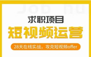短视频运营求职实操项目，28天在线实战，攻克短视频offer