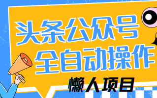 懒人项目，多平台操作全自动运行，头条，公众号，下班实操5分钟日入500+