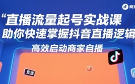 直播流量起号实战课，助你快速掌握抖音直播逻辑，高效启动商家自播