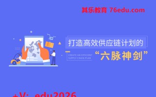 打造高效供应链计划的“六脉神剑”（2集） mp4高清无水印视频教程网盘免费下载