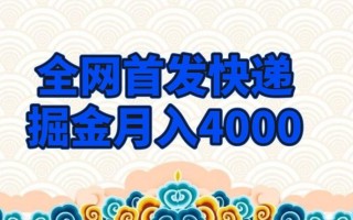 全网首发快递掘金月入4000，超低门槛的项目，只要会购物即可