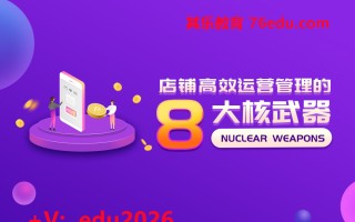 店铺高效运营管理的八大核武器（9集） mp4高清无水印视频教程网盘免费下载