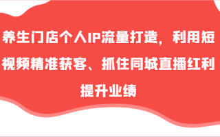 养生门店个人IP流量打造，利用短视频精准获客、抓住同城直播红利提升业绩(57节)