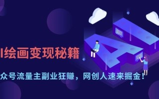 AI绘画变现秘籍：公众号流量主副业狂挣，网创人速来掘金【揭秘】