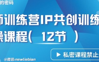 导师训练营3.0IP共创训练营私密实操课程(12节)-卖项目的密码成功秘诀【揭秘】