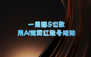 一周赚5位数，用AI做网红账号矩阵，现在的AI功能实在太强大了