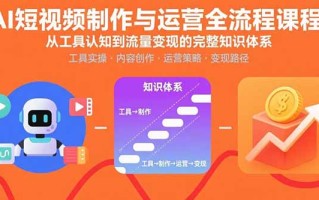 AI短视频制作与运营全流程课程：从工具认知到流量变现的完整知识体系