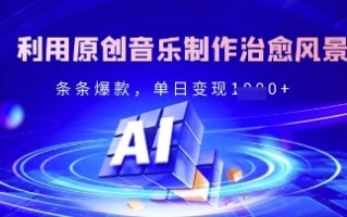 独家！利用原创音乐制作治愈风景账号，条条爆款，单日变现多张