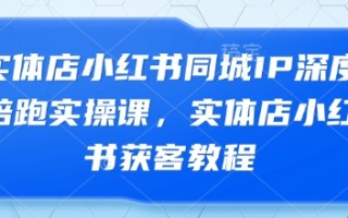 实体店小红书同城IP深度陪跑实操课，实体店小红书获客教程