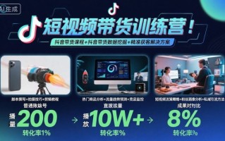 短视频带货训练营，抖音带货课程+抖音带货数据挖掘+精准获客解决方案