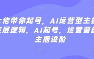 大佬带你起号，AI运营型主播，底层逻辑，AI起号，运营晋级，主播进阶