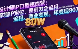 设计师IP口播速成营：掌握IP定位、录剪发全流程、商业变现，年变现80万