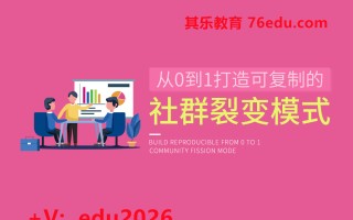 从0到1打造可复制的社群裂变模式 mp4高清无水印视频教程网盘免费下载