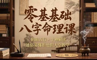 零基础八字命理课，阴阳五行+十神解读，通俗易懂拒绝假大空教学