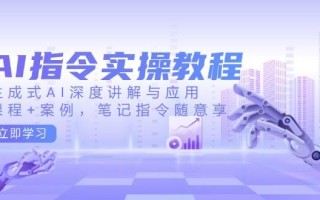 AI指令实战课，生成式AI深度讲解与应用，课程+案例，笔记指令随意享(更新)