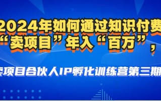 2024年普通人如何通过知识付费“卖项目”年入“百万”人设搭建-黑科技…