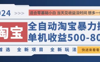 2024淘宝暴力掘金，单机500-800，日提=无门槛