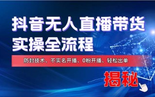 在线赚钱新途径：如何用抖音无人直播实现财务自由，全套实操流程，含…