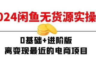 2024闲鱼-无货源实操班：0基础+进阶版，离变现最近的电商项目(15节